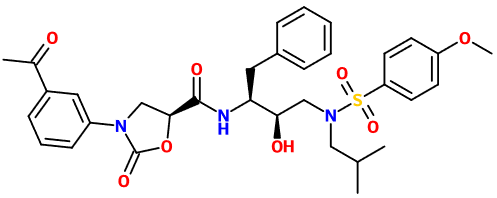 (image for) MC080185 (5S)-3-(3-Acetylphenyl)-N-[(2S,3R)-3-hydroxy-4-{isobutyl[(4-methoxyphenyl)sulfonyl]amino}-1-phenyl-2-butanyl]-2-oxo-1,3-oxazolidine-5-carboxamide